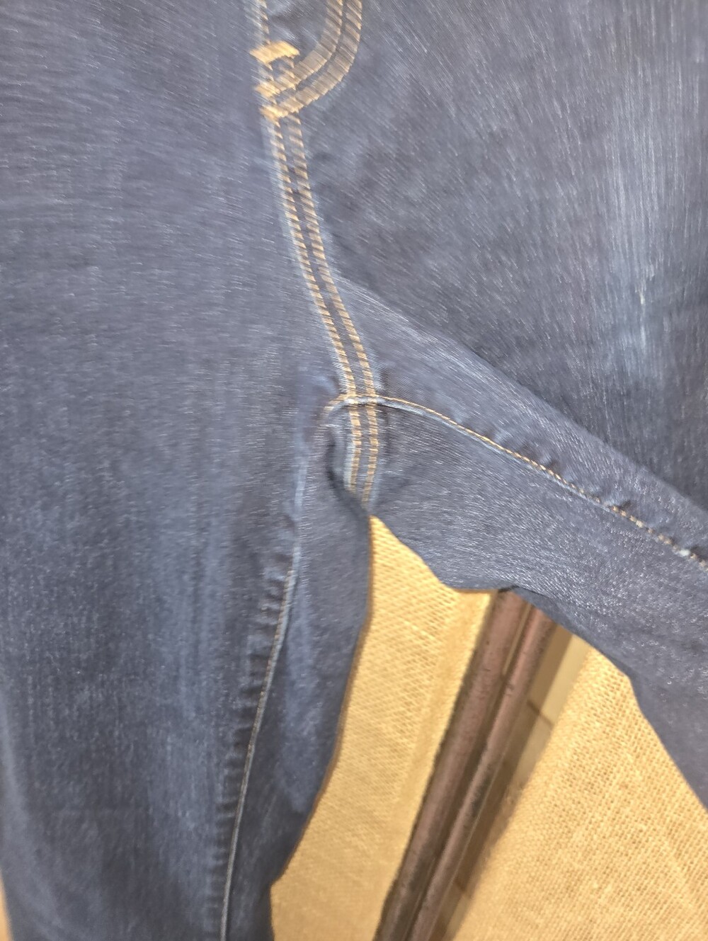 Dark Wash Straight Leg Jeans Elastic Waist Stretch Denim 12L - Picture 5 of 12